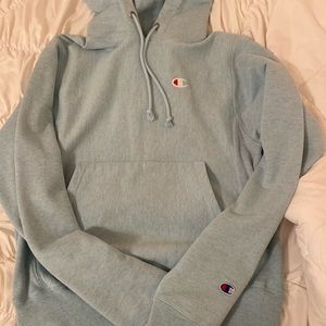 Champion Baby Blue women’s extra small hoodie.